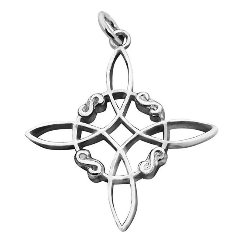 Dije Nudo De Bruja Grande En Plata Solida 925