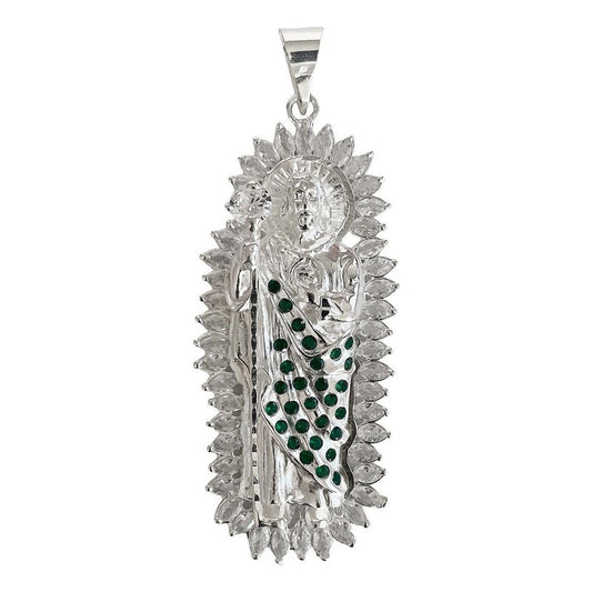 Dije De San Judas Grande Resplandor Zirconias Plata Ley 925 52014