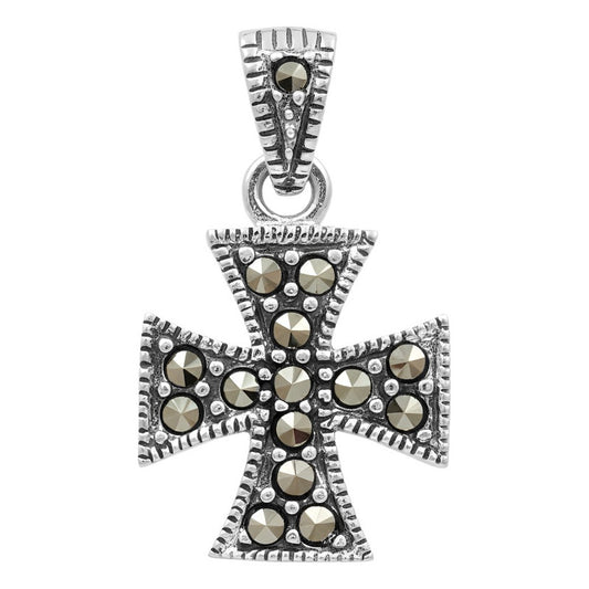 Dije Cruz Clásica Plata Ley .925 Tailandia Rodizada 2.2 Cm Plateado