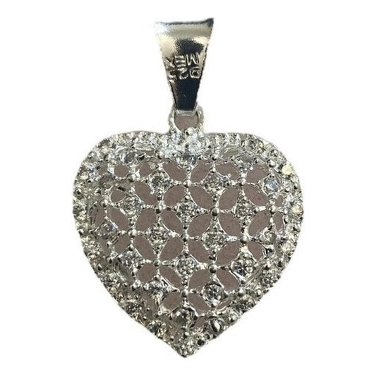 Dije Corazón Amor Amistad Zirconias Mediano En Plata 925 52055