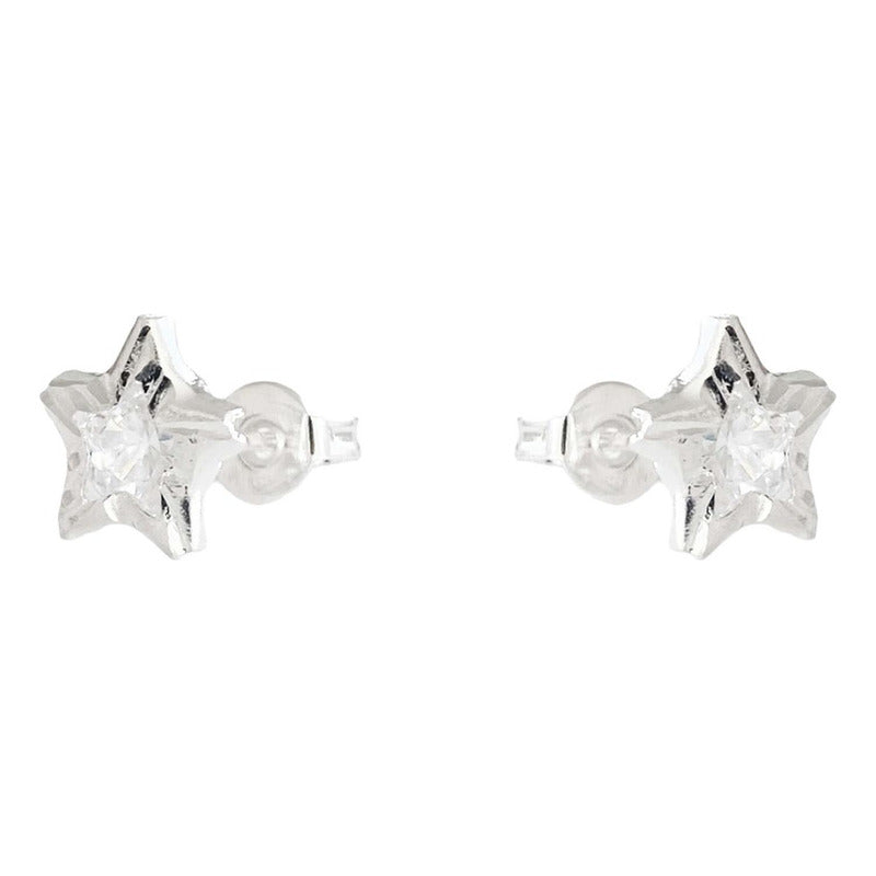 Juego Estrella Piedra Amor Regalo Mujer Promesa Plata 925