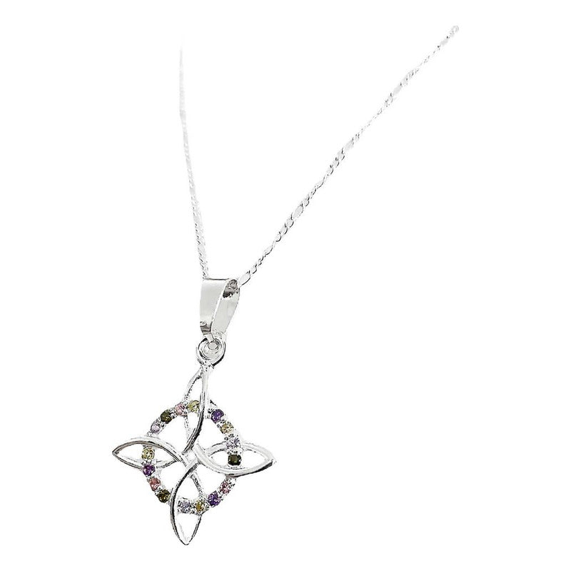 Dije Nudo Bruja Plata Solida 925 + Cadena 45 Cm Plata S925