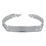 Pulsera Rolo Hombre Esclava Placa Plata Solida Ley 925 8mm Color Plateado Clásico Diámetro 6 Cm Largo 23 Cm