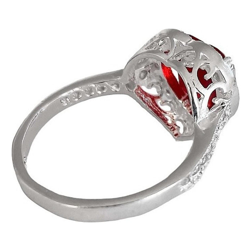 Anillo Corazon Zirconias Amor Promesa Plata Fina Ley S925