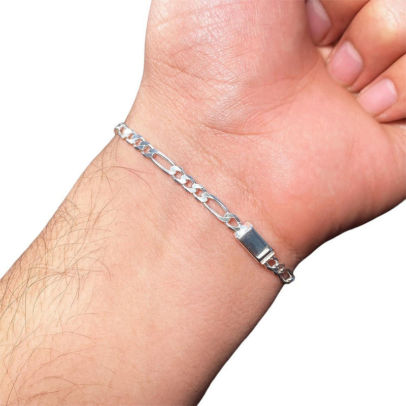 Pulsera Esclava Moderna De Placa Con Zirconias En Plata 925