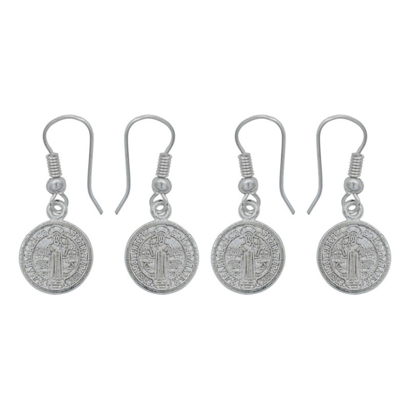 Kit 2 Pares Aretes Doble Vista Gancho San Benito Mujer