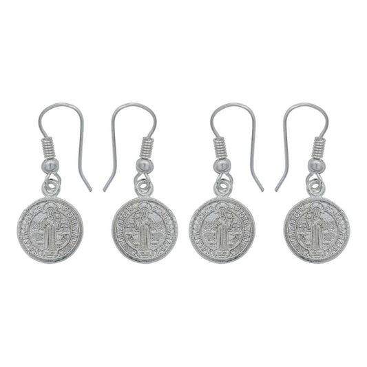 Kit 2 Pares Aretes Doble Vista Gancho San Benito Mujer