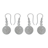 Kit 2 Pares Aretes Doble Vista Gancho San Benito Mujer