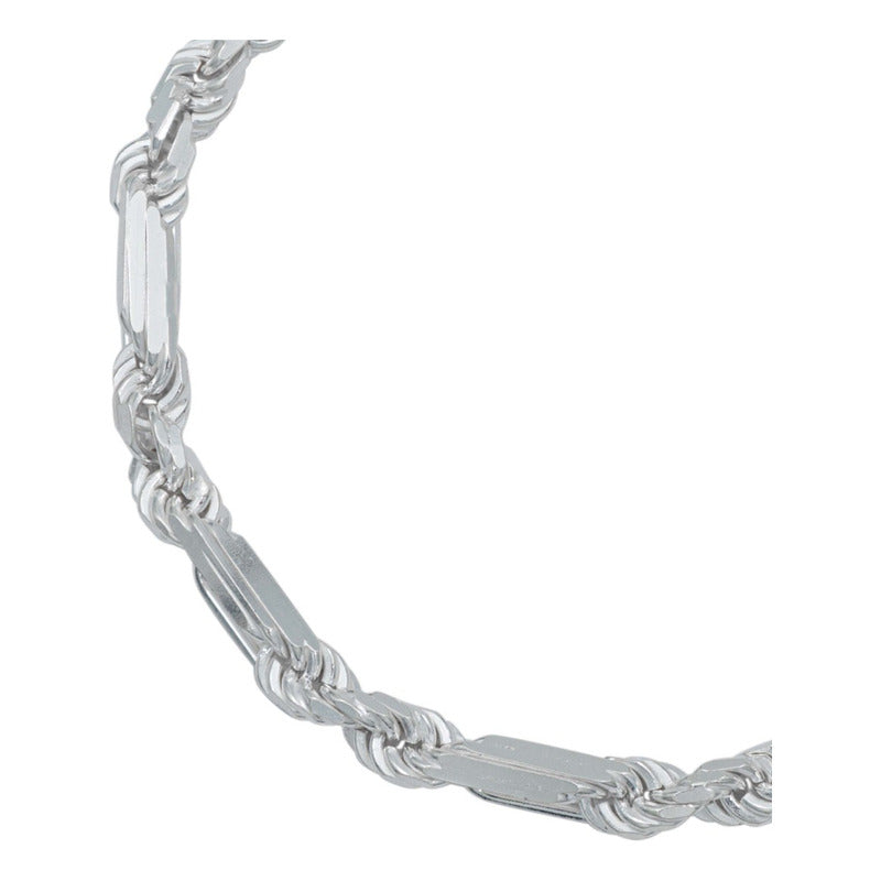 Pulsera Gruesa Torsal Figaro Hombre Plata Italy 925 5 Mm