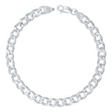Esclava Pulsera Hombre Cubana Diamantada Plata Italy 925 6mm