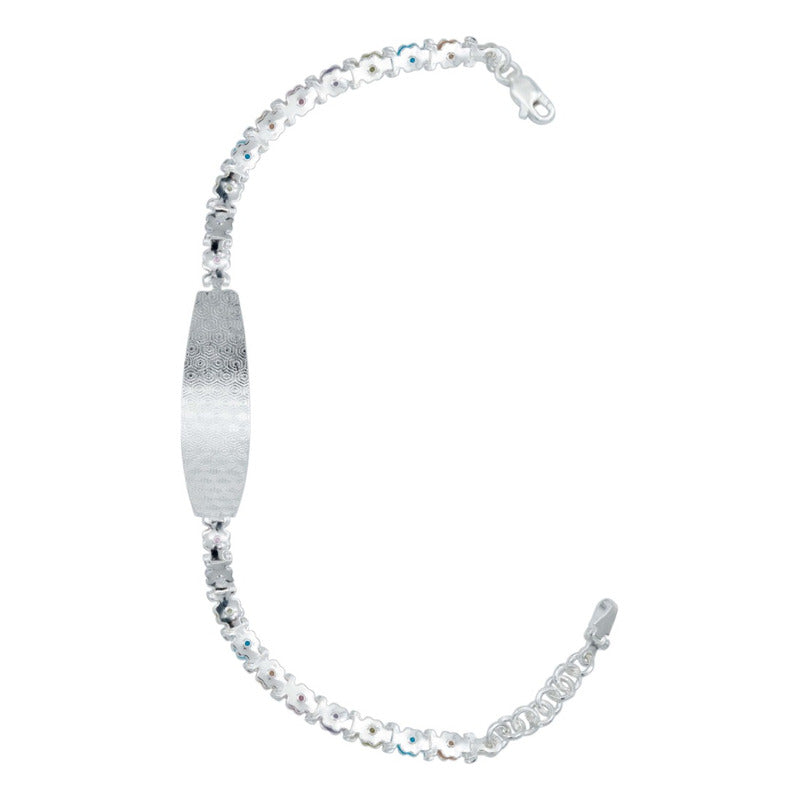 Esclava Ajustable Virgencita Guadalupe Zirconias Plata 925