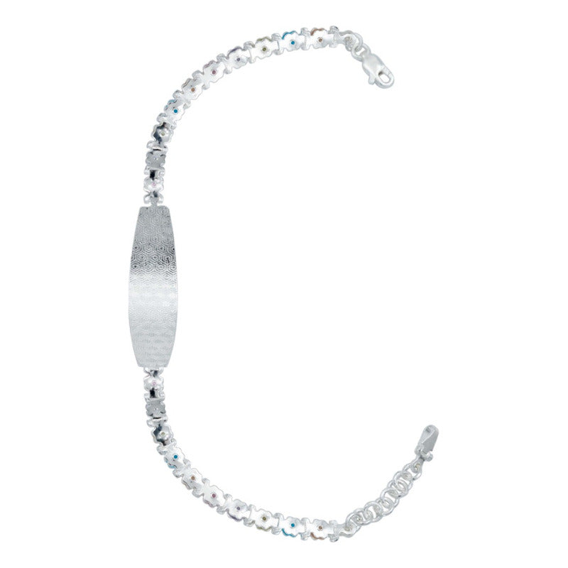 Esclava Ajustable Virgencita Guadalupe Zirconias Plata 925