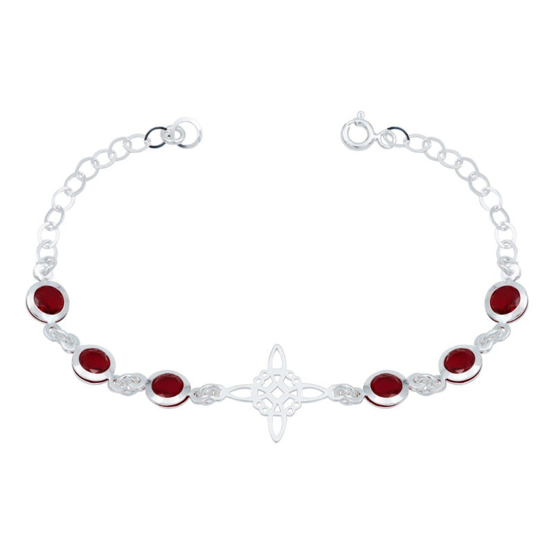 Pulsera Nudo De Bruja Celta Zirconias Mujer Regalo Plata 925