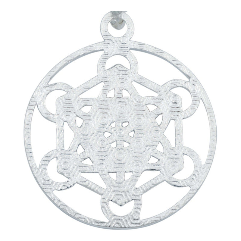 Dije Metatron Geometría Estrella Mediano Zirconia Plata 925