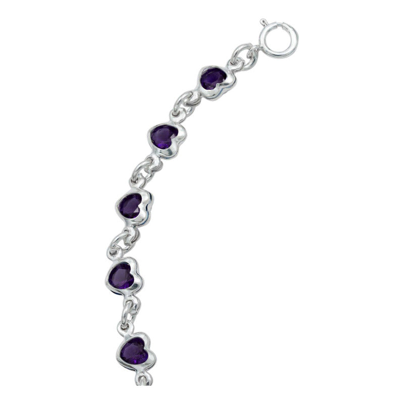 Pulsera Corazones Zirconias Amor Mujer Regalo Plata 925