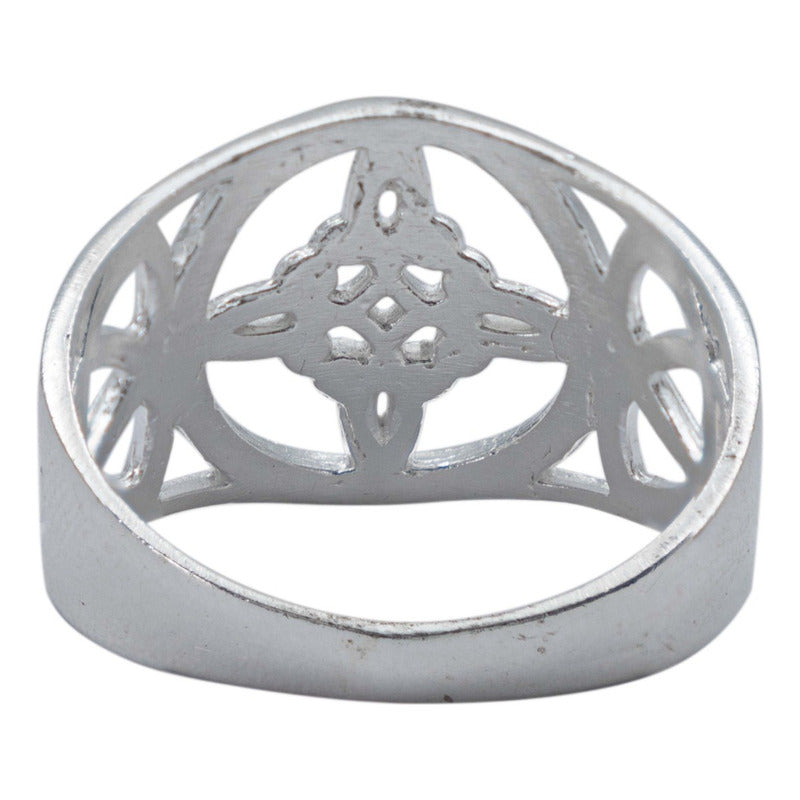 Anillo Grande Nudo De Bruja Triqueta Hombre Mujer Plata 925