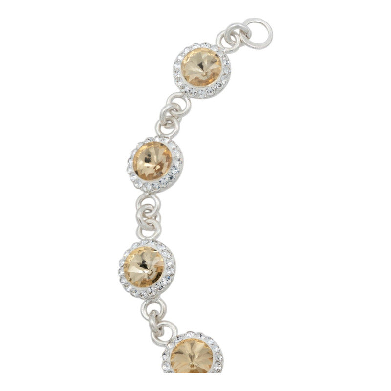 Pulsera Zirconias Piedras Mujer Dama Amor Regalo Plata 925