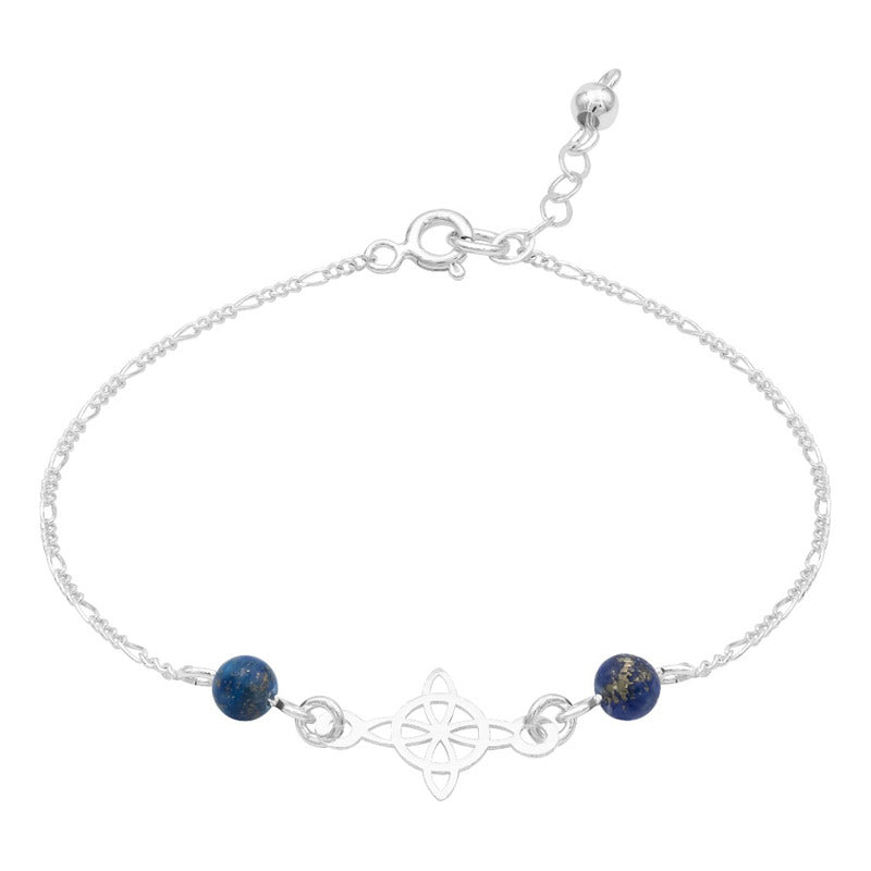 Joyaris Pulsera Nudo Bruja Figaro Plata 925 Mujer Ajustable Azul 18 Cm