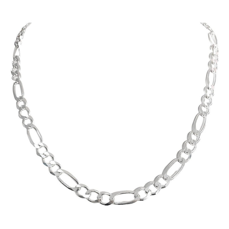 Cadena Gruesa De Plata 925 Hombre Fígaro 3x1 70 Cm X 9 Mm