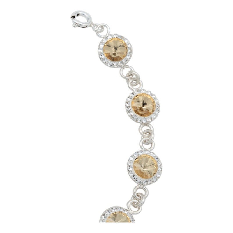 Pulsera Zirconias Piedras Mujer Dama Amor Regalo Plata 925