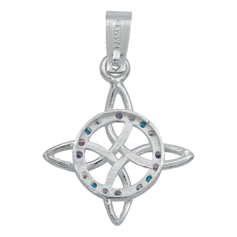 Dije Nudo Bruja Plata Solida 925 + Cadena 55 Cm Plata S925