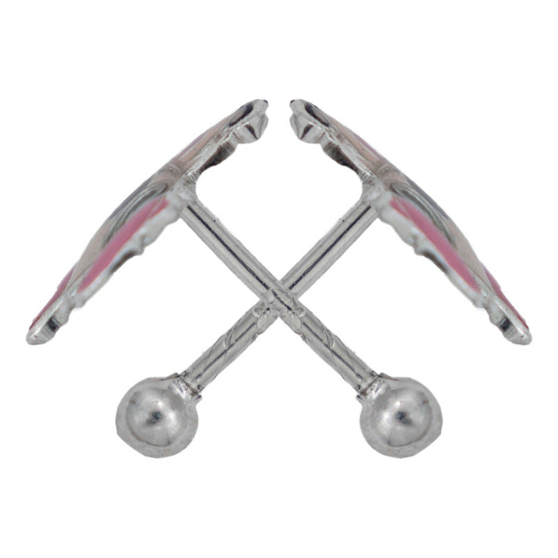 Aretes Broquel Extraterrestre Niña Mujer Bolita Plata .925