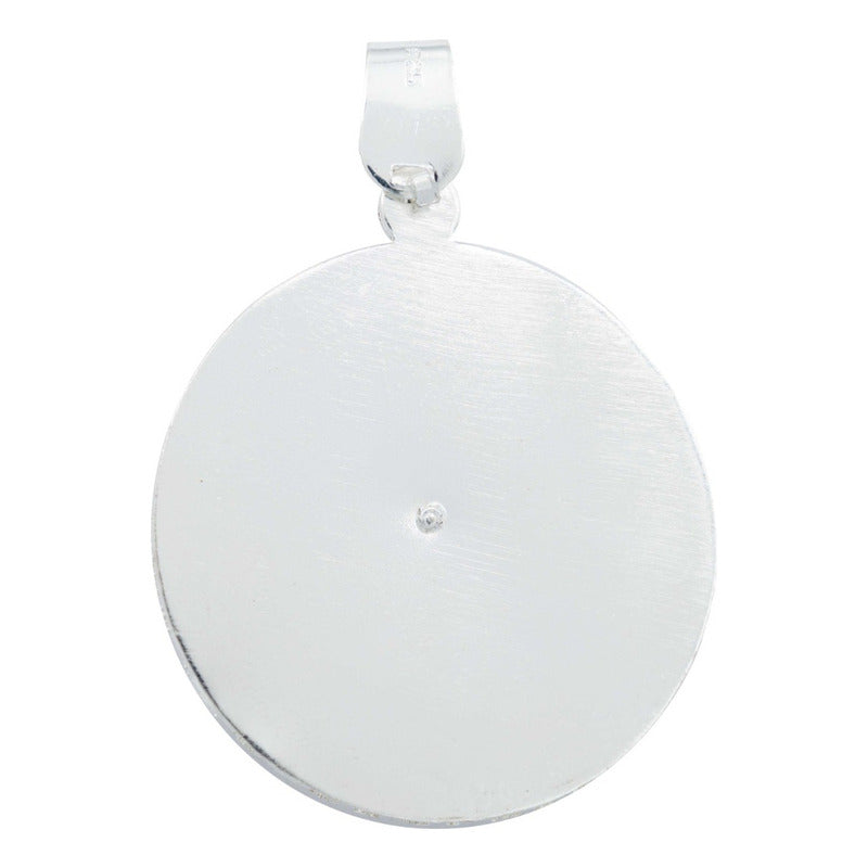 Medalla Grande Virgen De Guadalupe Diamantada Plata 925 Plateado