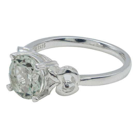 Anillo Promesa Compromiso Plata 925 Amatista Certificado Verde Claro 7