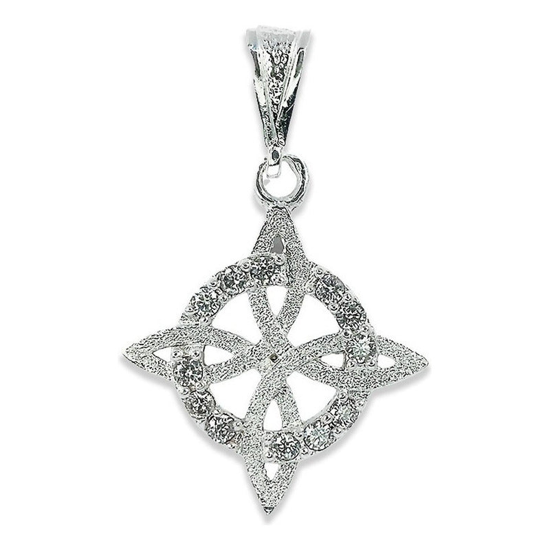 Dije Nudo De Bruja Con Zirconias Grande En Plata Solida 925