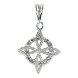 Dije Nudo De Bruja Con Zirconias Grande En Plata Solida 925