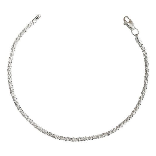 Pulsera Espuma Esclava Mujer Regalo Amor Plata Ley 925 2 Mm Plateado 7 Cm 18 Cm