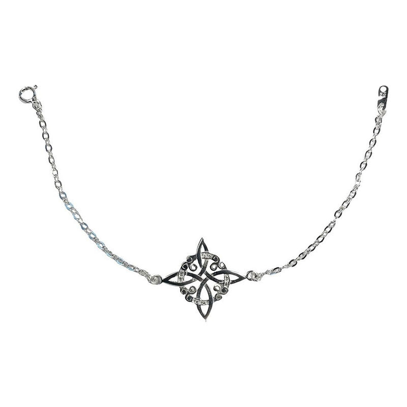 Pulsera Nudo De Bruja Con Zirconias De Colores En Plata S925