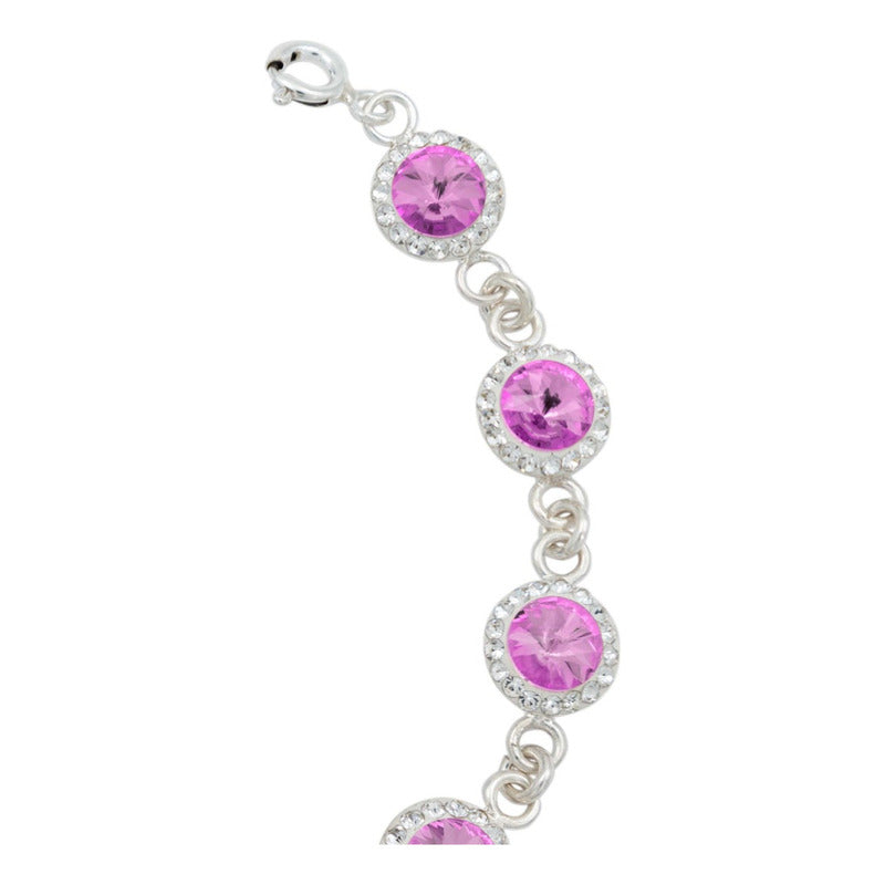Pulsera Zirconias Piedras Mujer Dama Amor Regalo Plata 925