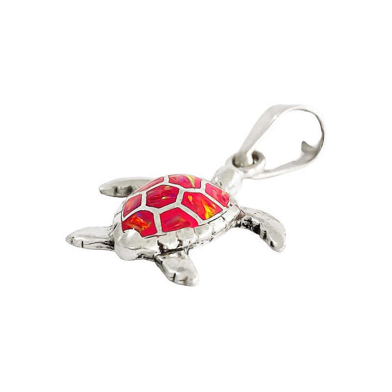 Dije Tortuga Con Piedra Natural Tallada De Plata Solida 925