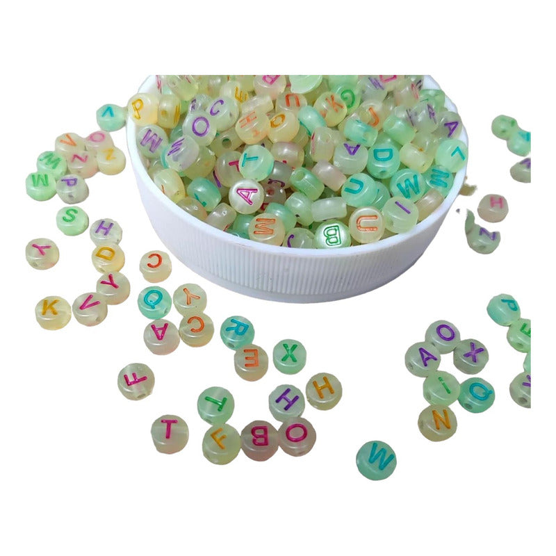 Armado Pulsera Bisuteria Letra 1200pzs + 100 Mts Hilo Nylon
