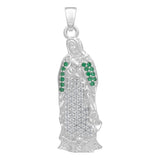 Dije Virgencita Guadalupe Zirconias Regalo Plata 925 3.6 Cm