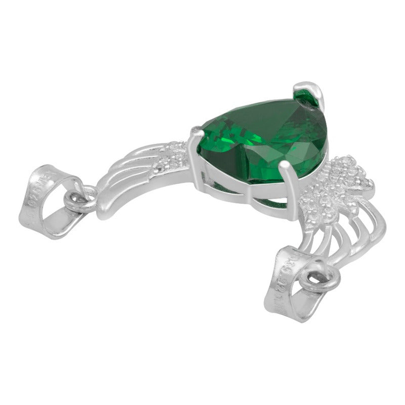 Dije Corazón Alas Zirconias Amor Mujer Mamá Regalo Plata 925