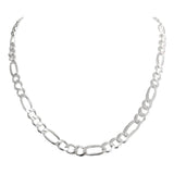 Cadena Gruesa De Plata 925 Hombre Fígaro 3x1 70 Cm X 8 Mm