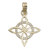 Dije Nudo Bruja Celta Zirconias Regalo Mujer Oro 10k 2.7 Cm