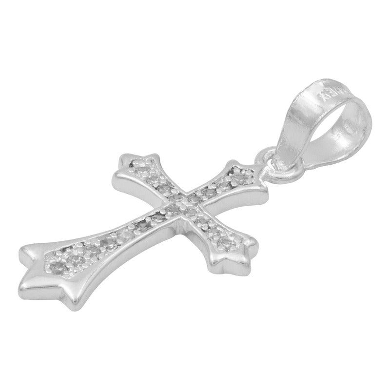 Dije Chico Cruz Zirconias Bautizo Mujer Regalo Plata 925