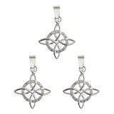 Pack 3 Nudo De Bruja Celta Con Zirconias Plata Ley 925