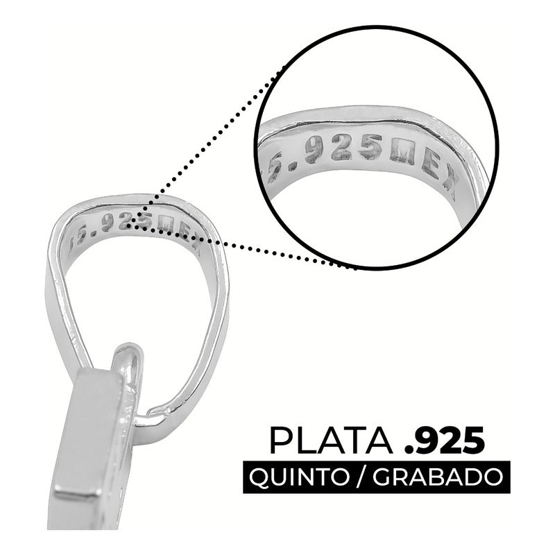 Dije Cruz San Judas Tadeo Zirconias Mujer Plata 925 2.4 Cm Plateado