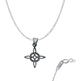Dije Nudo Bruja Celta Pavonado Artesanal + Cadena Plata 925