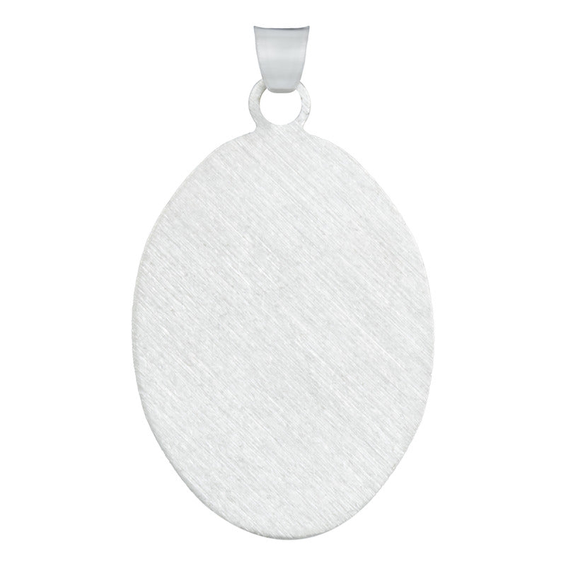 Dije Medalla Oval Diamantada San Judas Plata 925 1.9 Cm Plateado