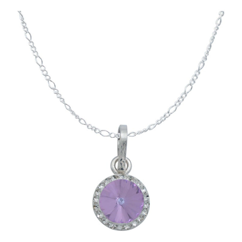 Juego De Cristal Dije Aretes Cadena Mujer Regalo Plata 925