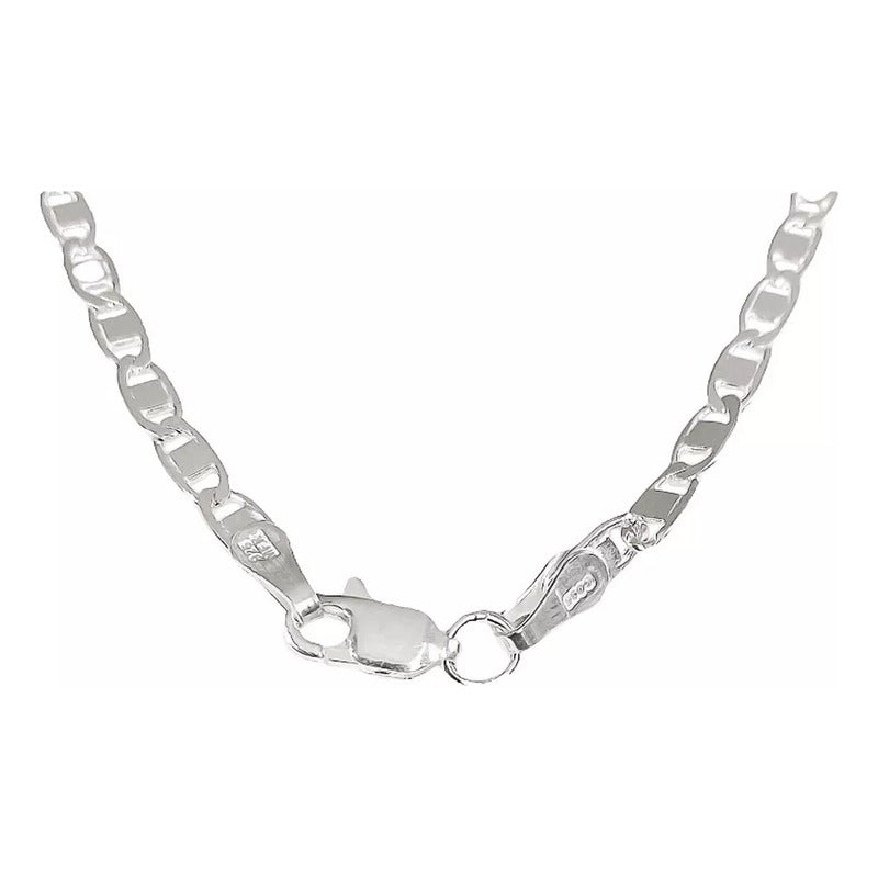 Cadena Marinera Lisa Hombre Mujer Plata Ley 925 55 Cm X 4 Mm