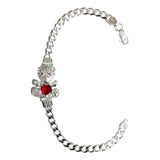 Pulsera Esclava Osito Zirconias Dama Mujer Regalo Plata 925