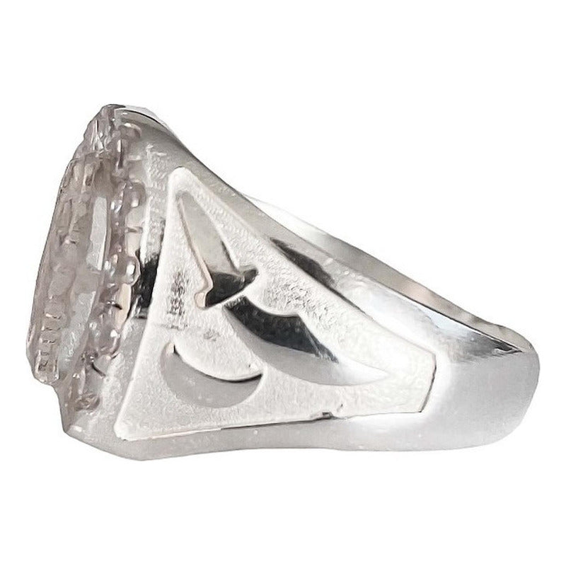 Anillo San Judas Tadeo Herradura Con Zirconias Plata Ley 925