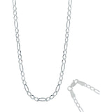 Cadena De Plata Ley 925 Hombre Mujer Fígaro 3x1 50 Cm X 4 Mm