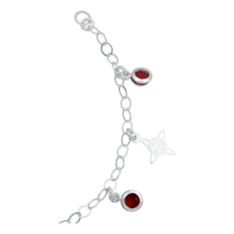 Pulsera Ajustable Nudo De Bruja Laser Zirconia Plata 925